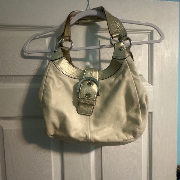 Coach hobo bag ivory leather double strapped - Picture 1 of 2